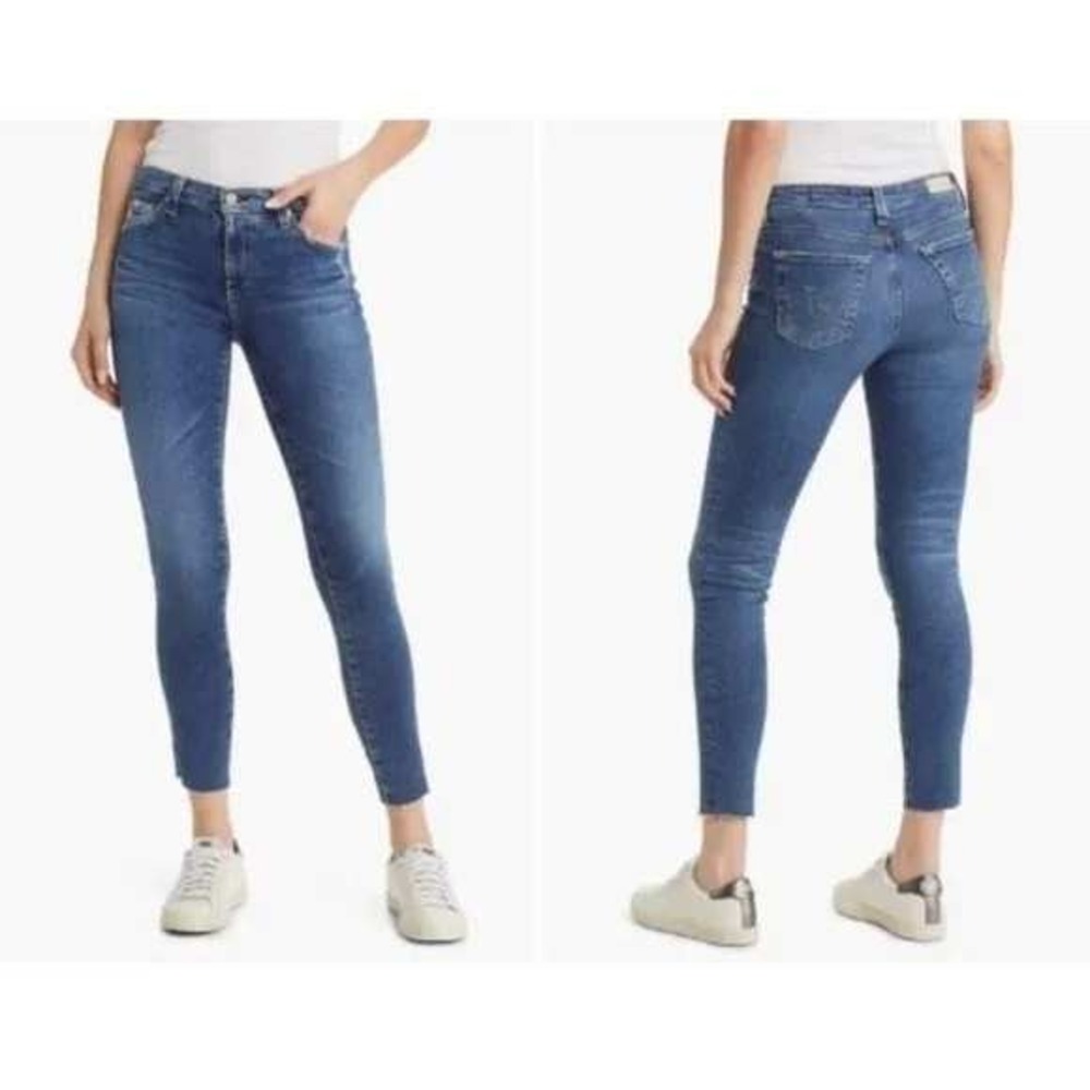 AG Jeans The Legging Raw Hem Ankle Skinny 29 Stretch 12 Years Blue Dust YBDK